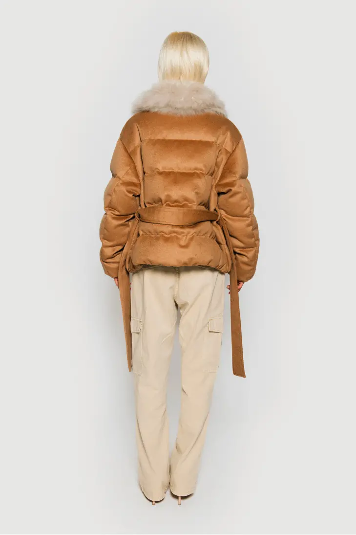 Женский пуховик из кашемира LoroPiana и мохера - фото 4