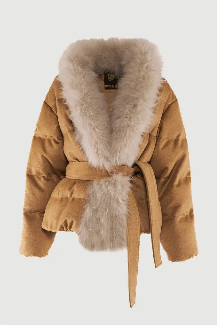 Женский пуховик из кашемира LoroPiana и мохера - фото 8