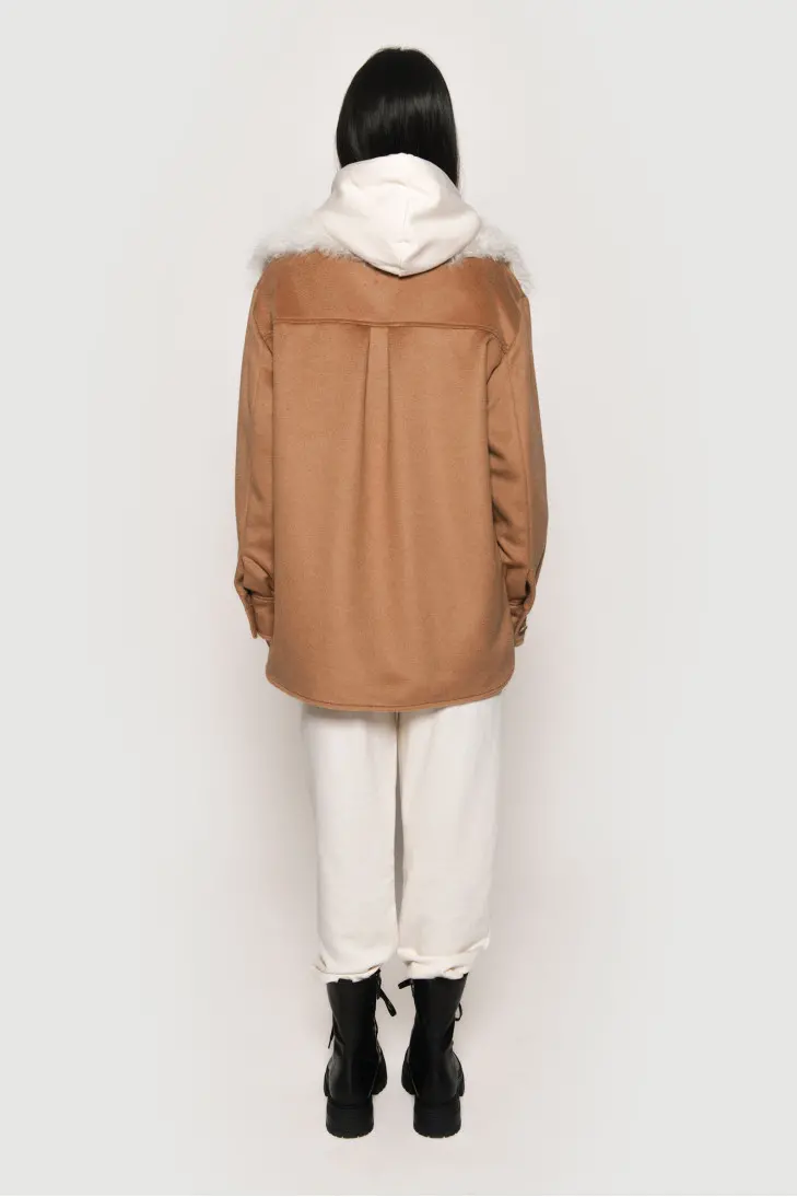 Короткая куртка из кашемира LoroPiana с воротником из мохера - фото 4