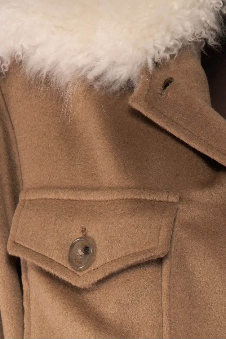 Короткая куртка из кашемира LoroPiana с воротником из мохера - фото 7
