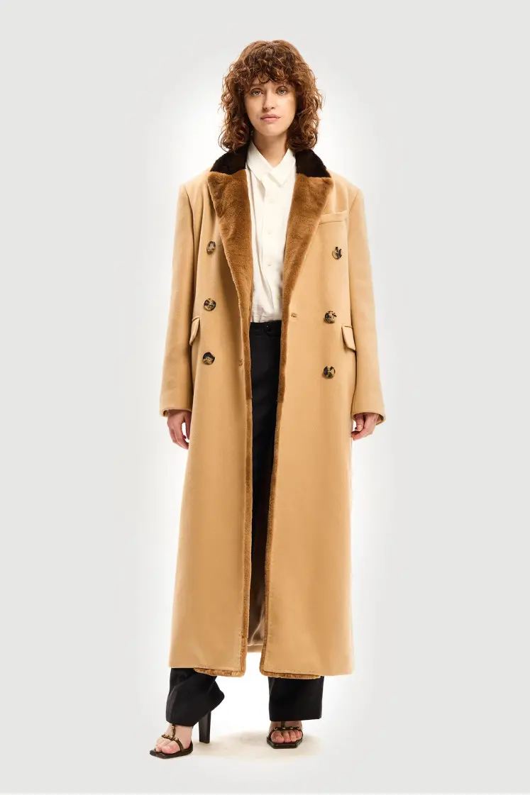 Длинная шуба из норки Loropiana с английским воротником