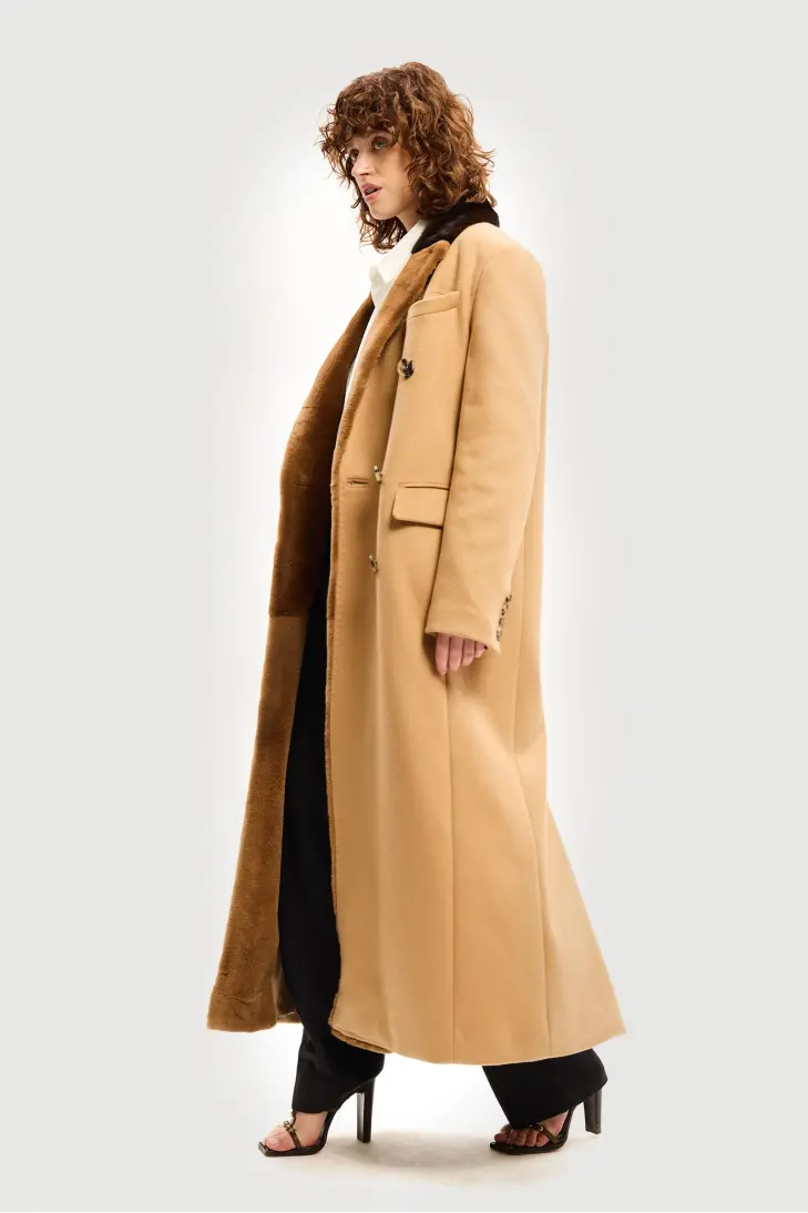 Длинная шуба из норки Loropiana с английским воротником - фото 2