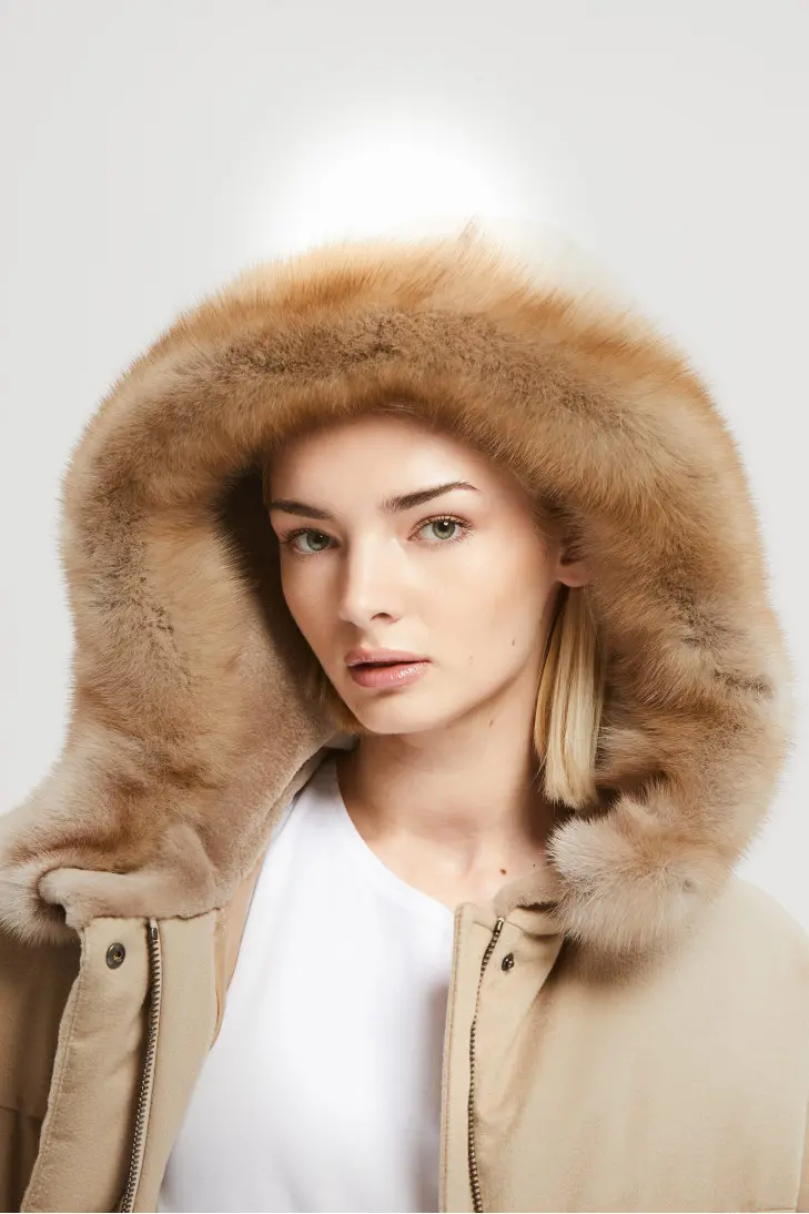 Длинный пуховик из кашемира Loropiana с мехом соболя - фото 4